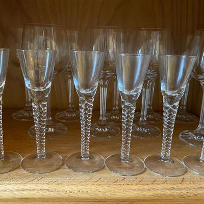 Lot of Stemware (Wine glasses and Aquavit aperitif glasses)