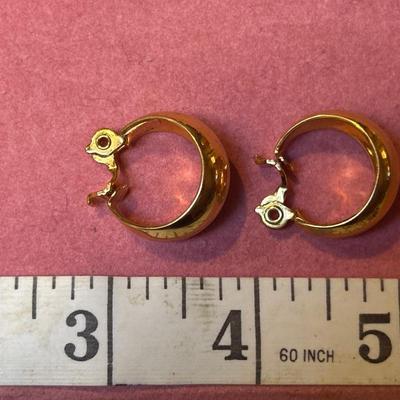 Lot of 3 Vintage Signed Monet Gold Tone Clip on Earrings