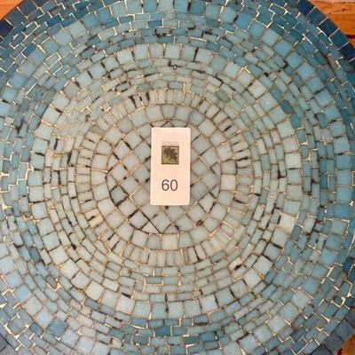 Mosaic Bistro Table and Metal Plant Stand