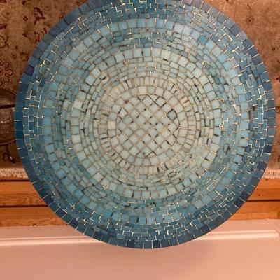 Mosaic Bistro Table and Metal Plant Stand
