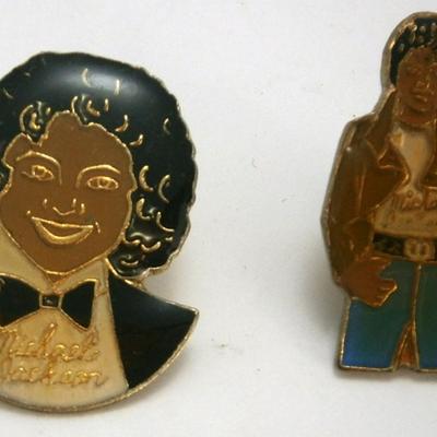 (2) Vintage Michael Jackson Collar Pins