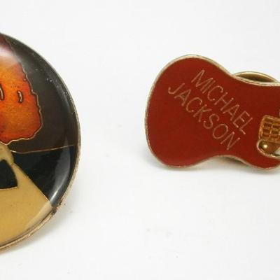 (2) Vintage Michael Jackson Collar Pins