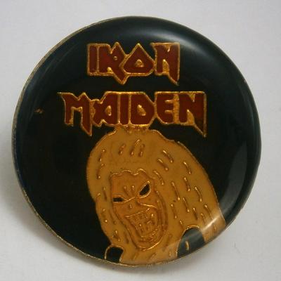 Vintage Iron Maiden Enamel Collar Pin