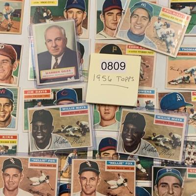 1956 Topps Baseball Card Lot - 89 Cards Includes 2 Mays Hodges Lot 809
