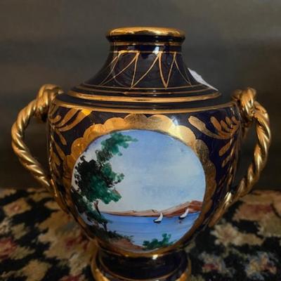 Painted gold leaf Vases and bowls