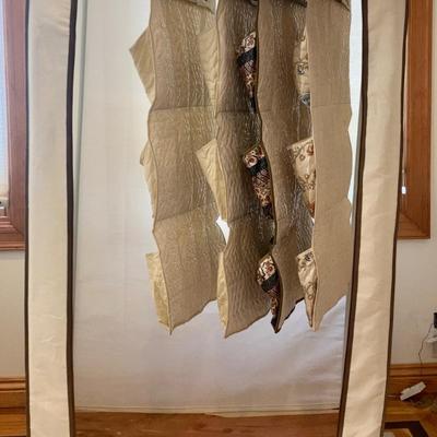 Pair of Standing wardrobes and hanging shoe holders.