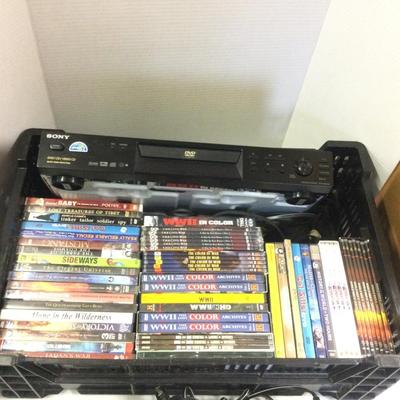 630 Sony DVD Player and Assorted DVD's some New Sealed