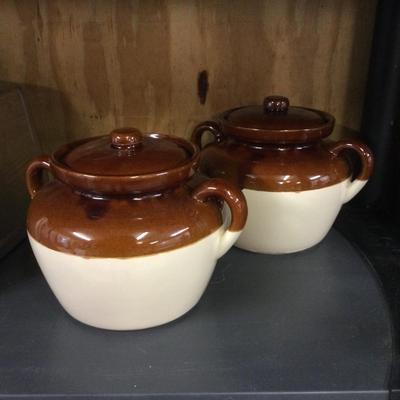 674 Two Bean Pots with Lids