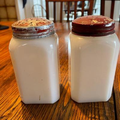 Milk Glass Shakers