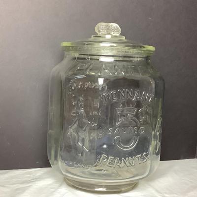 739 Antique Clear Glass PLANTERS PEANUTS Display Jar