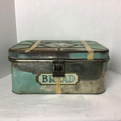 709 Vintage Tin Bread Box & Flour Canister
