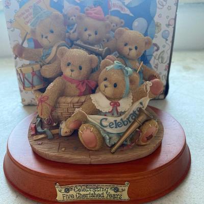Cherished Teddy's commemorative 5 year anniversary figuring