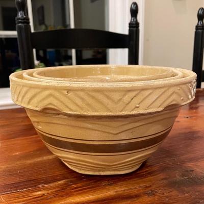 Antique Yellow Ware Mixing Bowl Set