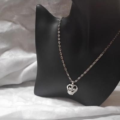 Unique Opal and Diamond Mom on 18" Italian 925 Necklace
