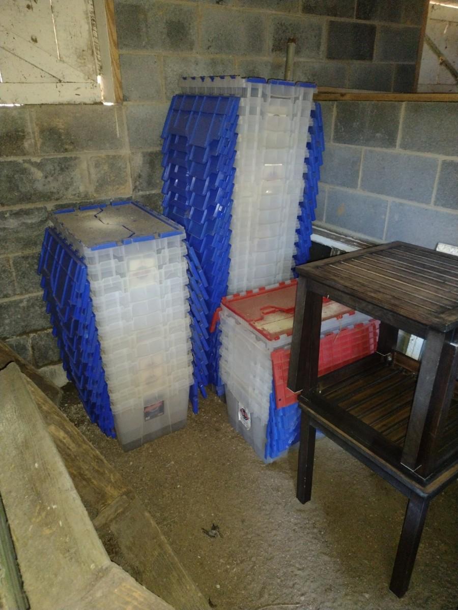 Collection of Plastic Storage Bins (Stall 3)