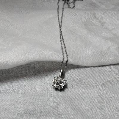 Gorgeous Diamond Starburst 16" 925 Necklace