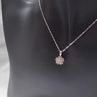 Gorgeous Diamond Starburst 16" 925 Necklace