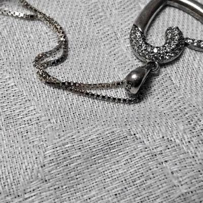 Beautiful Diamond Heart 925 16" Necklace