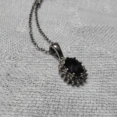 Gorgeous Ross Simons Amethyst and Diamond 18" Necklace