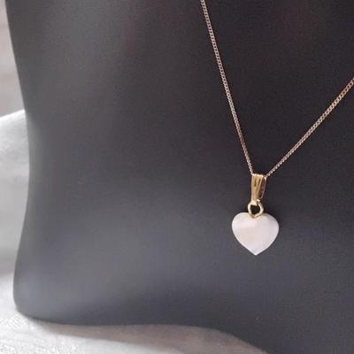 Vintage Mother of Pearl 18" Gold Vermeil Necklace