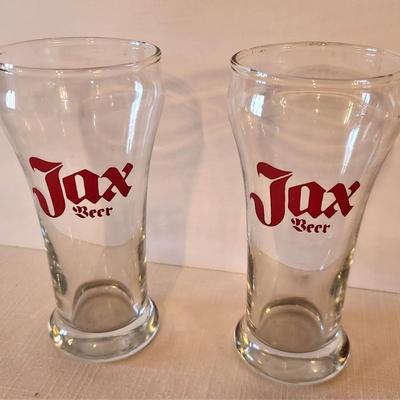 Lot #17  Pair of Vintage JAX beer glasses