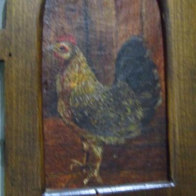 Wooden Wall Shelf with Painted Rooster Accent (DR)