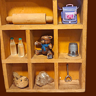 Miniature Objects on Shelf #1