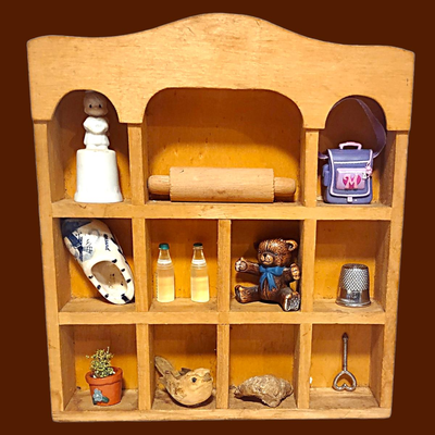 Miniature Objects on Shelf #1