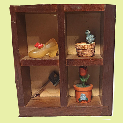 Assorted Miniature Objects on Shelf #2