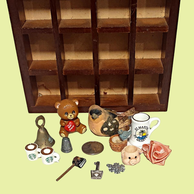 Assorted Miniature Objects on Shelf #2