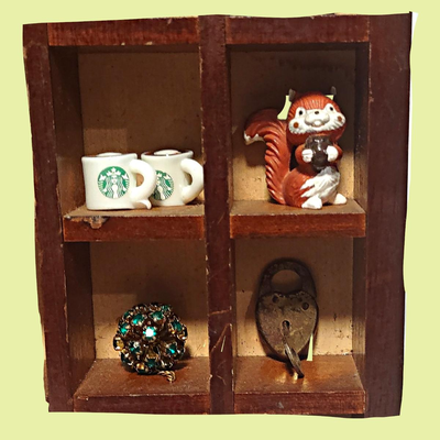 Assorted Miniature Objects on Shelf #2