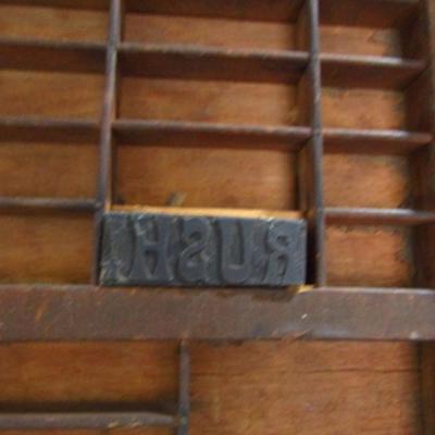 Antique Solid Wood Typesetter's Drawer (DR)