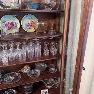 Antique China Cabinet cherry with waterglass 6 shelves