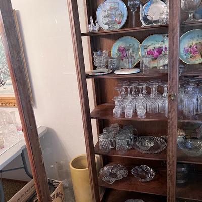 Antique China Cabinet cherry with waterglass 6 shelves