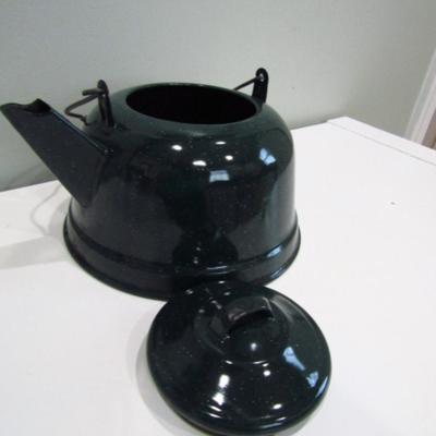 Enameled Teapot- Dark Green (DR)