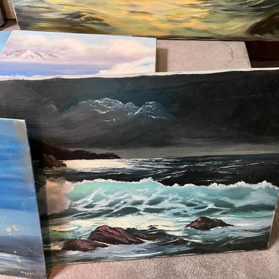 15 oil paintings of sea scenes