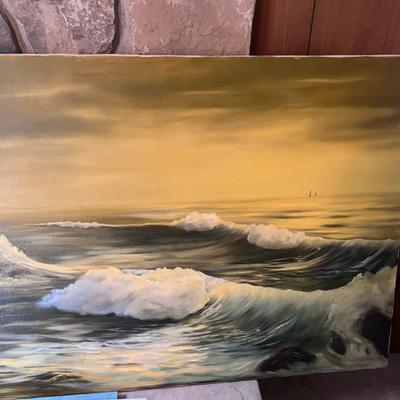 15 oil paintings of sea scenes