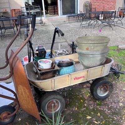 Garden decor and tools lot