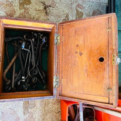 Vintage Tool Tool Box with Ford Wrenches (G-JM)
