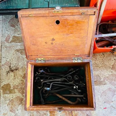 Vintage Tool Tool Box with Ford Wrenches (G-JM)