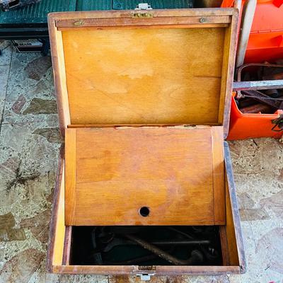 Vintage Tool Tool Box with Ford Wrenches (G-JM)