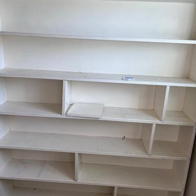 White painted wood bookshelf