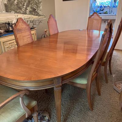 1960s Drexal Cherry solid wood with contrast boarder  family dining table