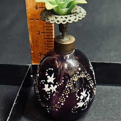 Bohemian Dark Purple Vintage Perfume Bottle
