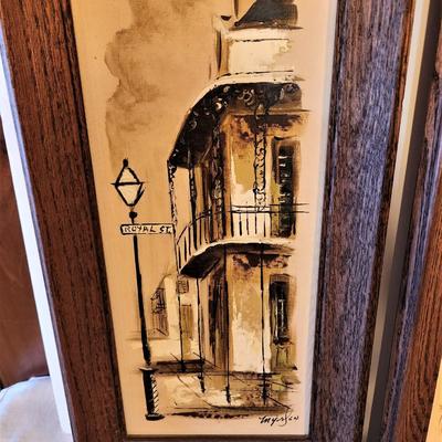 Lot #28  Pair of Listed Artist MYRL Mid Century Original French Quarter Paintings, dated 1964
