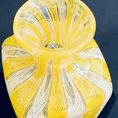 Studio Art Glass Yellow Vintage Venetian Perfume Bottle