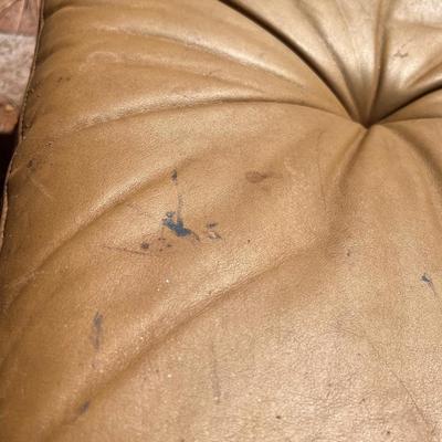 MCM 1970's Swedish Leather Lounge Chair Ottoman Ake Fribytter for Nelo Kroken