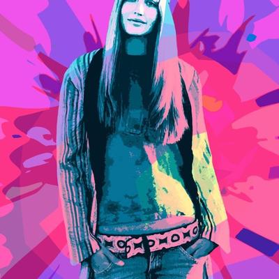 Grant Sansbury Hippie Girl SIGNED Art Poster