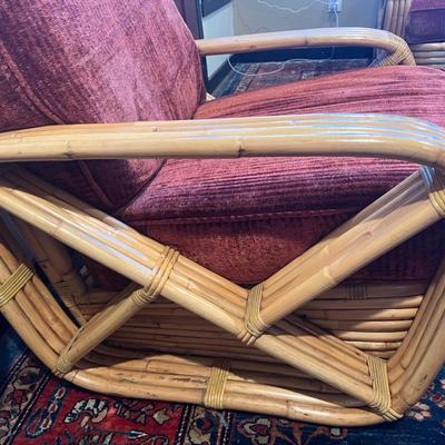 RARE Paul Frankl 1934 Restored Museum Quality Four-Strand Square Pretzel Rattan Lounge Chair