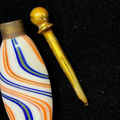 Small Exquisite Italian Murano Blown Glass Perfume Bottle